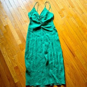 Zara silky Green slip dress